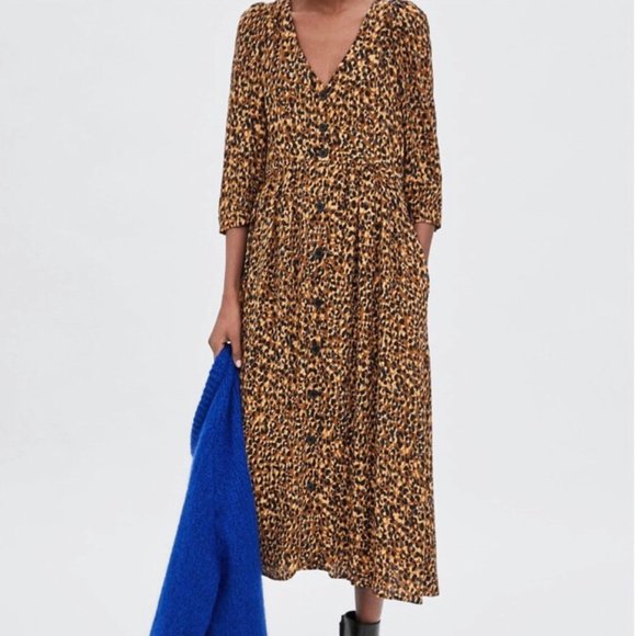 Zara leopard midi dress Clearance